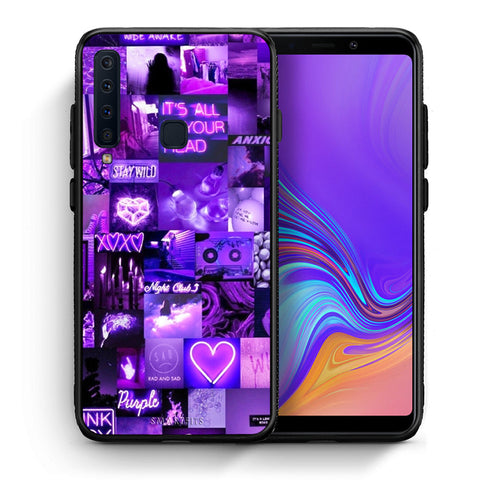 Θήκη Αγίου Βαλεντίνου Samsung A9 Collage Stay Wild από τη Smartfits με σχέδιο στο πίσω μέρος και μαύρο περίβλημα | Samsung A9 Collage Stay Wild case with colorful back and black bezels