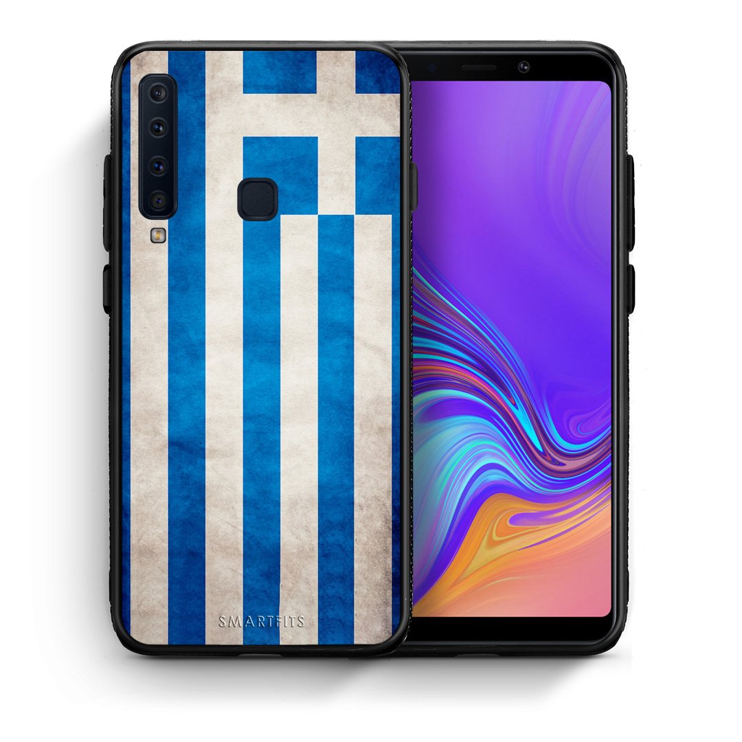 Θήκη Samsung A9 Greek Flag από τη Smartfits με σχέδιο στο πίσω μέρος και μαύρο περίβλημα | Samsung A9 Greek Flag case with colorful back and black bezels
