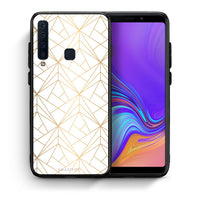 Thumbnail for Θήκη Samsung A9 Luxury White Geometric από τη Smartfits με σχέδιο στο πίσω μέρος και μαύρο περίβλημα | Samsung A9 Luxury White Geometric case with colorful back and black bezels