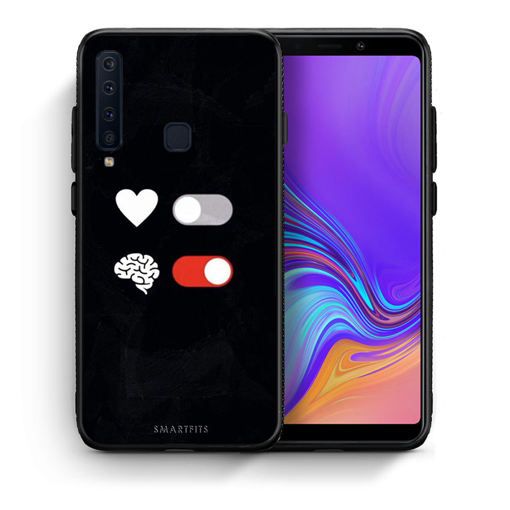 Θήκη Αγίου Βαλεντίνου Samsung A9 Heart Vs Brain από τη Smartfits με σχέδιο στο πίσω μέρος και μαύρο περίβλημα | Samsung A9 Heart Vs Brain case with colorful back and black bezels