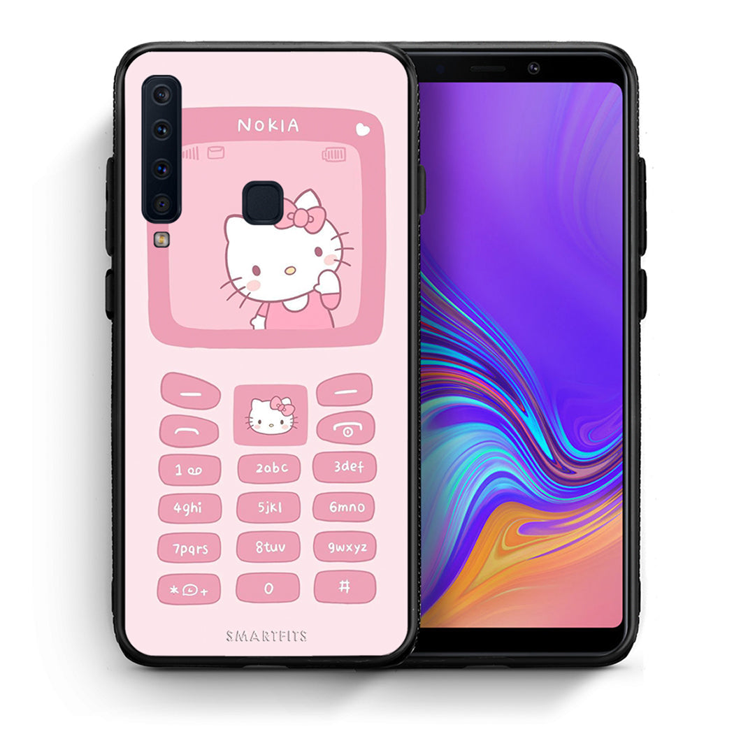 Θήκη Αγίου Βαλεντίνου Samsung A9 Hello Kitten από τη Smartfits με σχέδιο στο πίσω μέρος και μαύρο περίβλημα | Samsung A9 Hello Kitten case with colorful back and black bezels