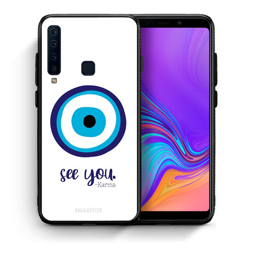 Θήκη Samsung A9 Karma Says από τη Smartfits με σχέδιο στο πίσω μέρος και μαύρο περίβλημα | Samsung A9 Karma Says case with colorful back and black bezels