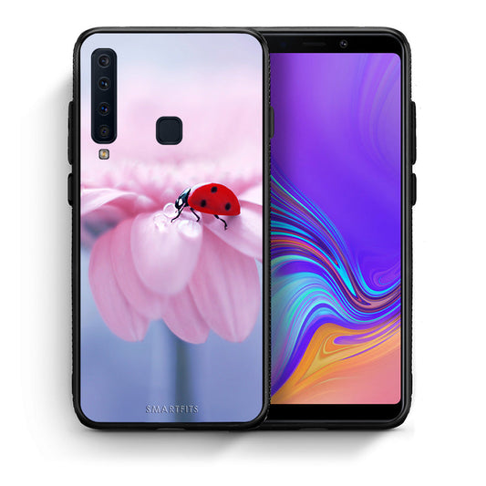 Θήκη Samsung A9 Ladybug Flower από τη Smartfits με σχέδιο στο πίσω μέρος και μαύρο περίβλημα | Samsung A9 Ladybug Flower case with colorful back and black bezels