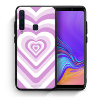 Thumbnail for Θήκη Samsung A9 Lilac Hearts από τη Smartfits με σχέδιο στο πίσω μέρος και μαύρο περίβλημα | Samsung A9 Lilac Hearts case with colorful back and black bezels