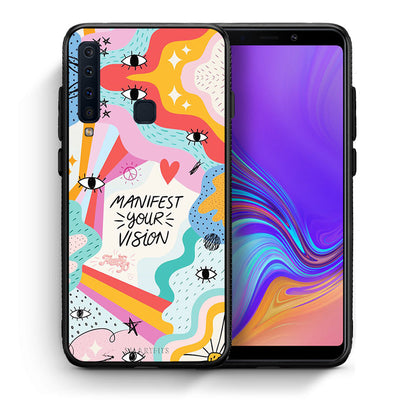 Θήκη Samsung A9 Manifest Your Vision από τη Smartfits με σχέδιο στο πίσω μέρος και μαύρο περίβλημα | Samsung A9 Manifest Your Vision case with colorful back and black bezels