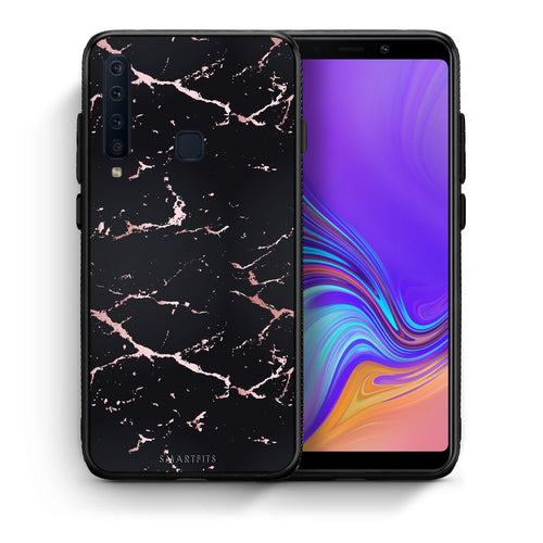 Θήκη Samsung A9 Black Rosegold Marble από τη Smartfits με σχέδιο στο πίσω μέρος και μαύρο περίβλημα | Samsung A9 Black Rosegold Marble case with colorful back and black bezels