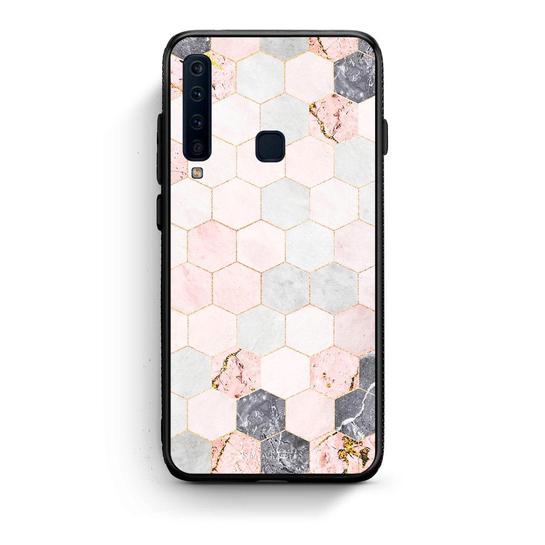 4 - samsung a9 Hexagon Pink Marble case, cover, bumper