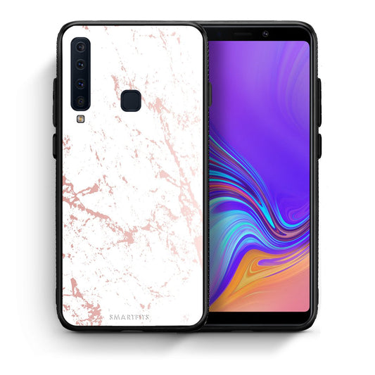 Θήκη Samsung A9 Pink Splash Marble από τη Smartfits με σχέδιο στο πίσω μέρος και μαύρο περίβλημα | Samsung A9 Pink Splash Marble case with colorful back and black bezels