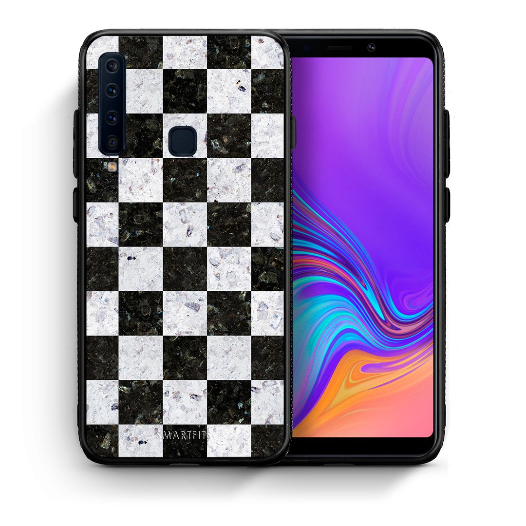 Θήκη Samsung A9 Square Geometric Marble από τη Smartfits με σχέδιο στο πίσω μέρος και μαύρο περίβλημα | Samsung A9 Square Geometric Marble case with colorful back and black bezels