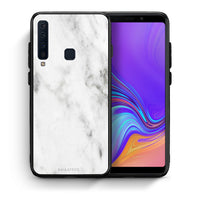 Thumbnail for Θήκη Samsung A9 White Marble από τη Smartfits με σχέδιο στο πίσω μέρος και μαύρο περίβλημα | Samsung A9 White Marble case with colorful back and black bezels