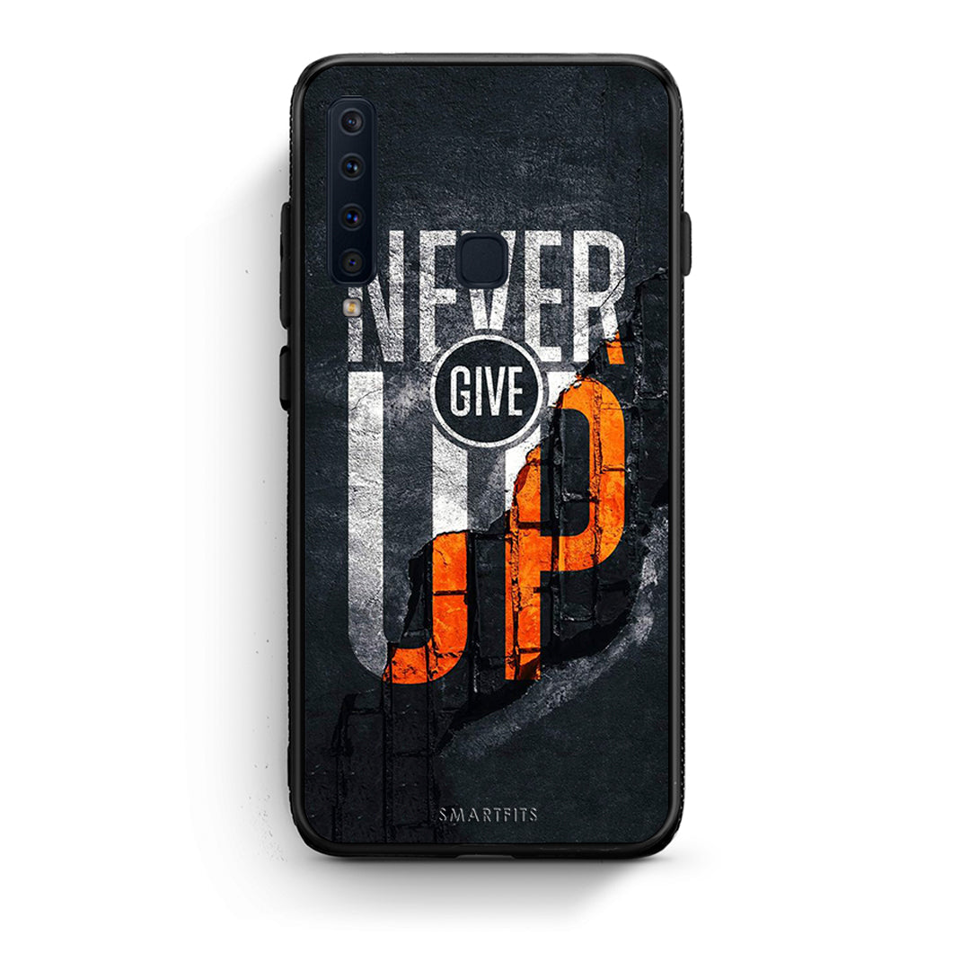 samsung a9 Never Give Up Θήκη Αγίου Βαλεντίνου από τη Smartfits με σχέδιο στο πίσω μέρος και μαύρο περίβλημα | Smartphone case with colorful back and black bezels by Smartfits