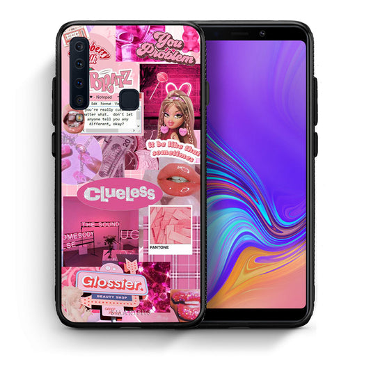 Θήκη Αγίου Βαλεντίνου Samsung A9 Pink Love από τη Smartfits με σχέδιο στο πίσω μέρος και μαύρο περίβλημα | Samsung A9 Pink Love case with colorful back and black bezels