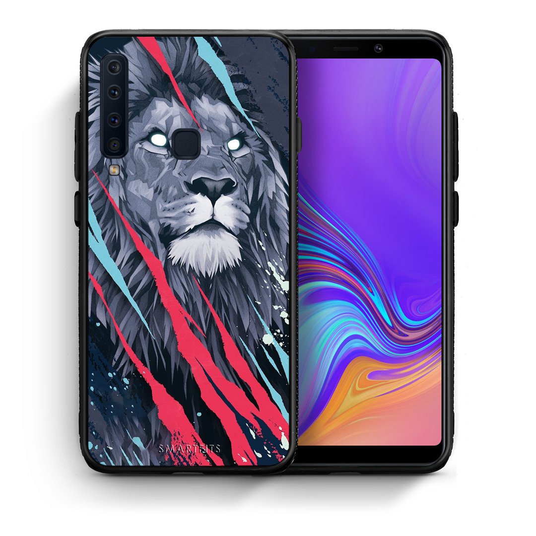 Θήκη Samsung A9 Lion Designer PopArt από τη Smartfits με σχέδιο στο πίσω μέρος και μαύρο περίβλημα | Samsung A9 Lion Designer PopArt case with colorful back and black bezels