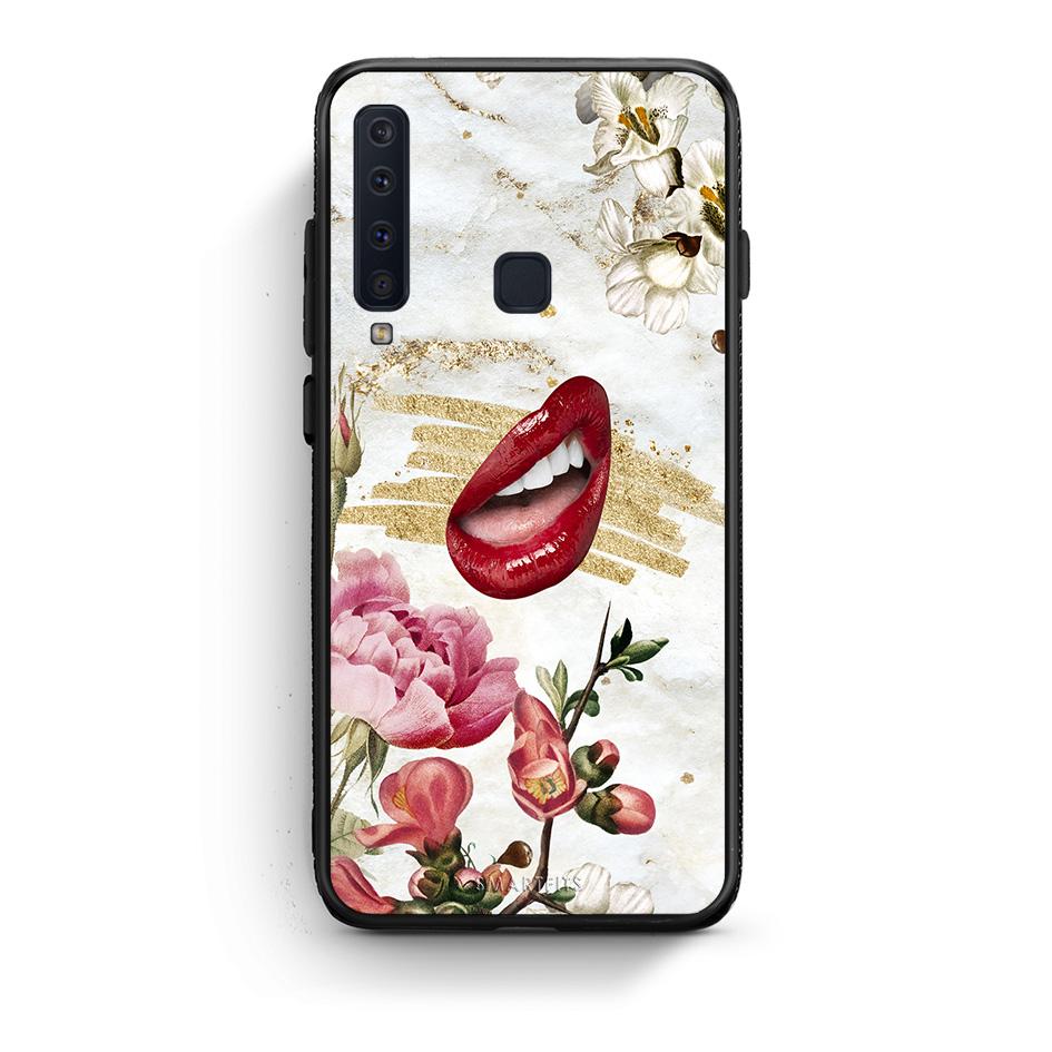 samsung a9 Red Lips θήκη από τη Smartfits με σχέδιο στο πίσω μέρος και μαύρο περίβλημα | Smartphone case with colorful back and black bezels by Smartfits