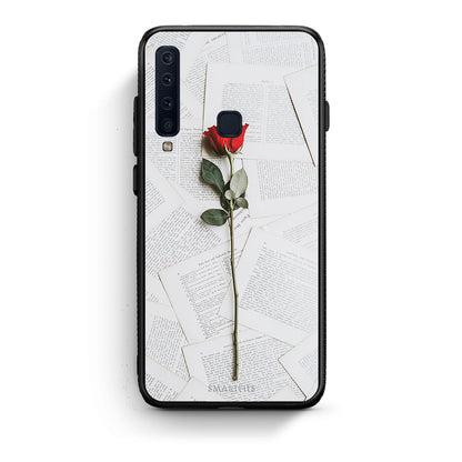 samsung a9 Red Rose θήκη από τη Smartfits με σχέδιο στο πίσω μέρος και μαύρο περίβλημα | Smartphone case with colorful back and black bezels by Smartfits