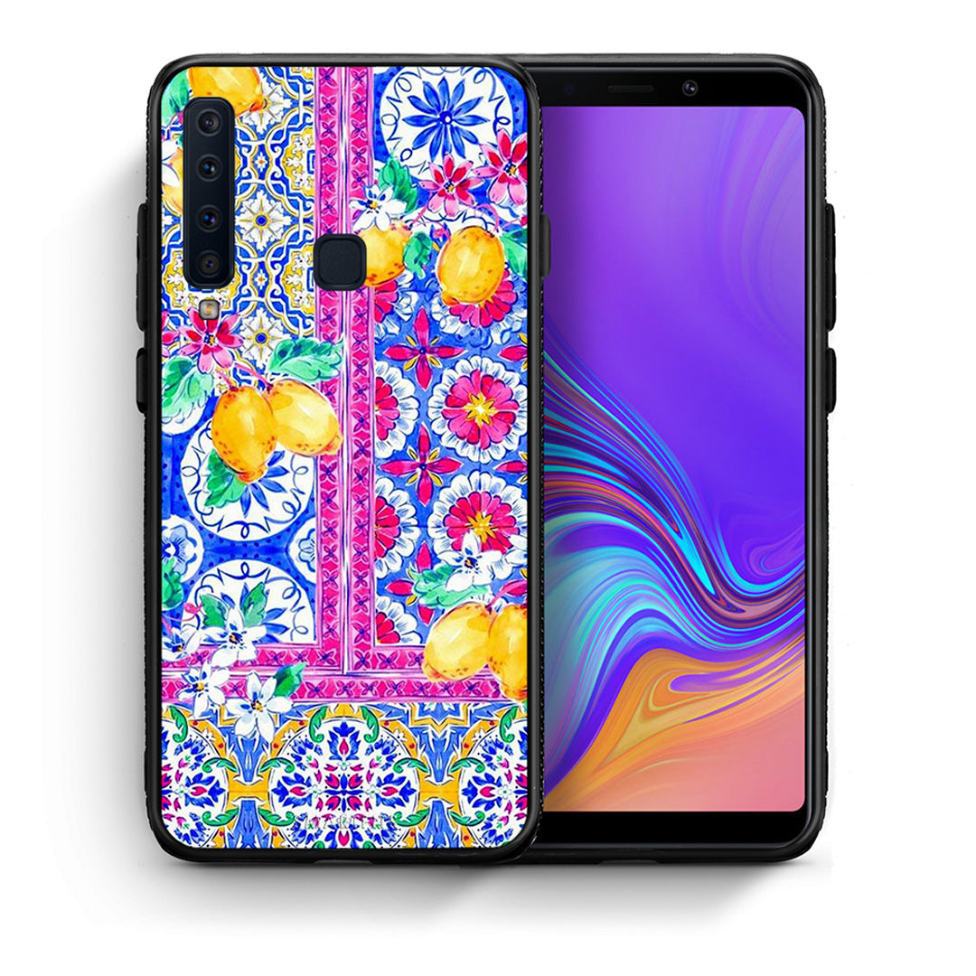 Θήκη Samsung A9 Retro Spring από τη Smartfits με σχέδιο στο πίσω μέρος και μαύρο περίβλημα | Samsung A9 Retro Spring case with colorful back and black bezels
