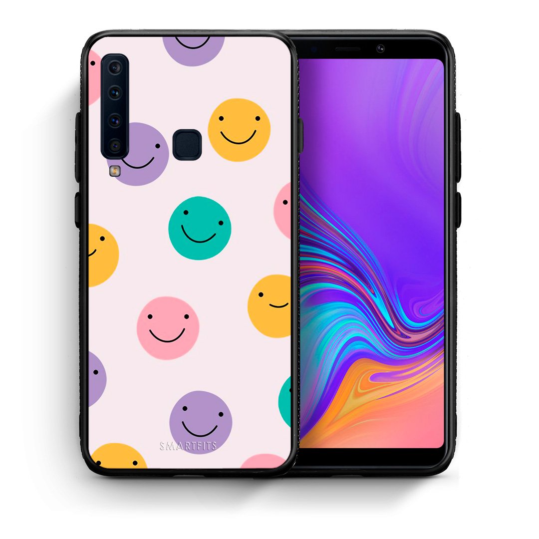 Θήκη Samsung A9 Smiley Faces από τη Smartfits με σχέδιο στο πίσω μέρος και μαύρο περίβλημα | Samsung A9 Smiley Faces case with colorful back and black bezels
