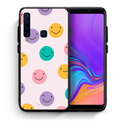 Θήκη Samsung A9 Smiley Faces από τη Smartfits με σχέδιο στο πίσω μέρος και μαύρο περίβλημα | Samsung A9 Smiley Faces case with colorful back and black bezels