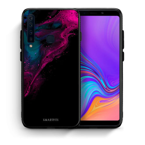 Θήκη Samsung A9 Pink Black Watercolor από τη Smartfits με σχέδιο στο πίσω μέρος και μαύρο περίβλημα | Samsung A9 Pink Black Watercolor case with colorful back and black bezels