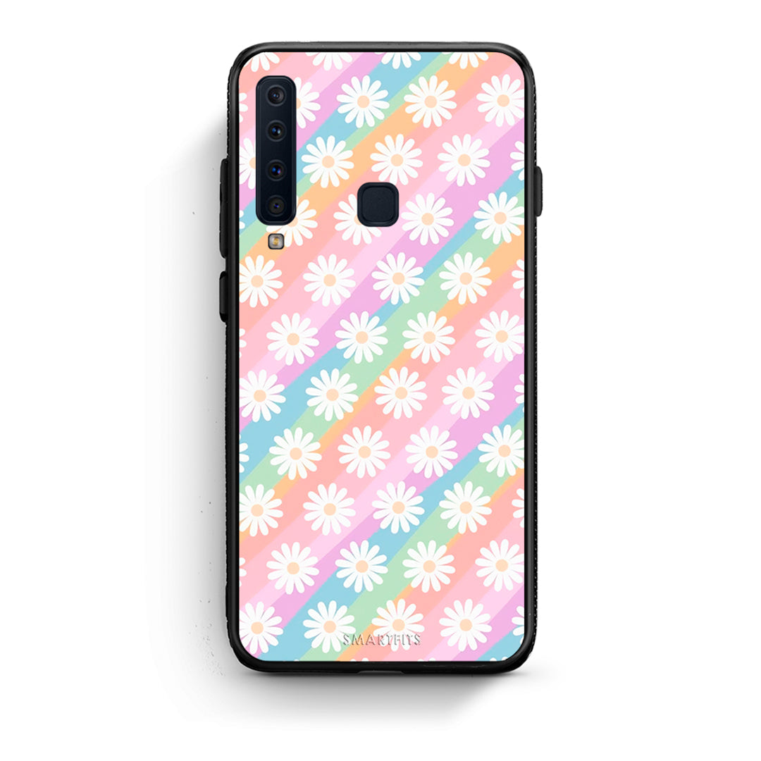 samsung a9 White Daisies θήκη από τη Smartfits με σχέδιο στο πίσω μέρος και μαύρο περίβλημα | Smartphone case with colorful back and black bezels by Smartfits