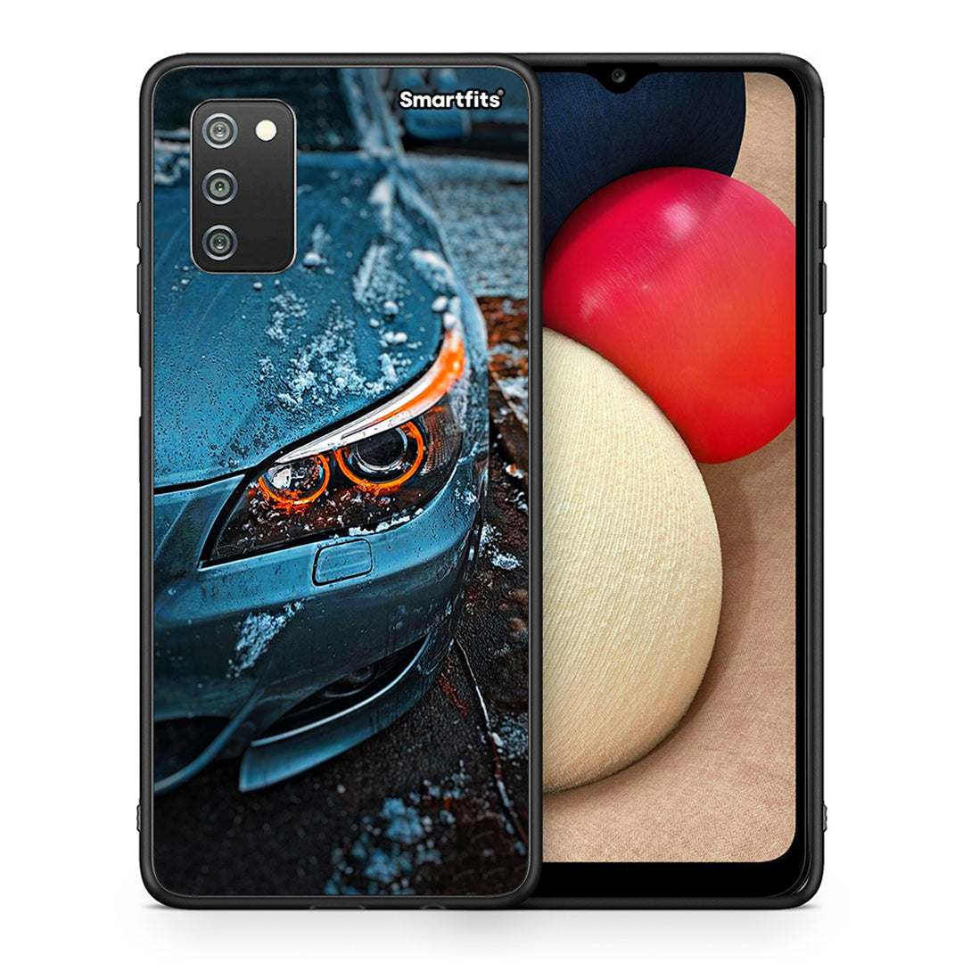 Θήκη Samsung A02s Bmw E60 από τη Smartfits με σχέδιο στο πίσω μέρος και μαύρο περίβλημα | Samsung A02s Bmw E60 case with colorful back and black bezels