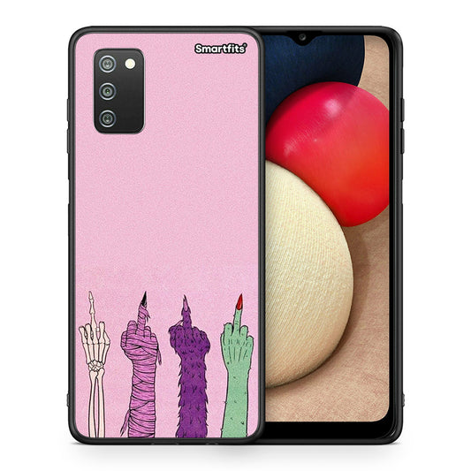 Θήκη Samsung A02s Halloween Be A Lady από τη Smartfits με σχέδιο στο πίσω μέρος και μαύρο περίβλημα | Samsung A02s Halloween Be A Lady case with colorful back and black bezels