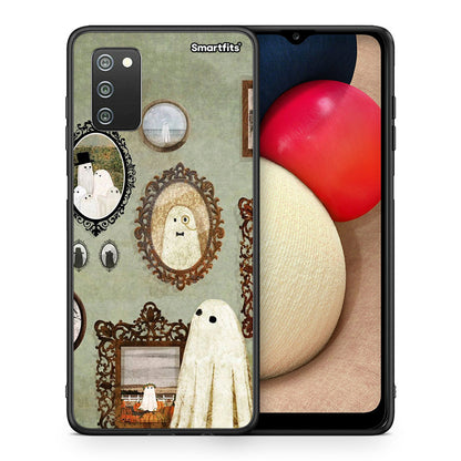 Θήκη Samsung A02s Halloween Ghost Season από τη Smartfits με σχέδιο στο πίσω μέρος και μαύρο περίβλημα | Samsung A02s Halloween Ghost Season case with colorful back and black bezels