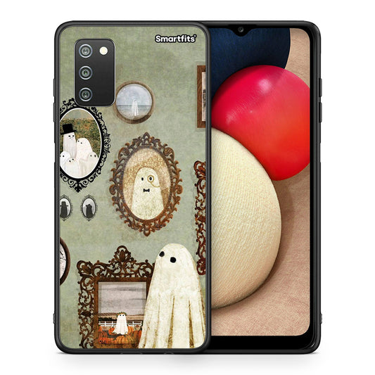 Θήκη Samsung A02s Halloween Ghost Season από τη Smartfits με σχέδιο στο πίσω μέρος και μαύρο περίβλημα | Samsung A02s Halloween Ghost Season case with colorful back and black bezels