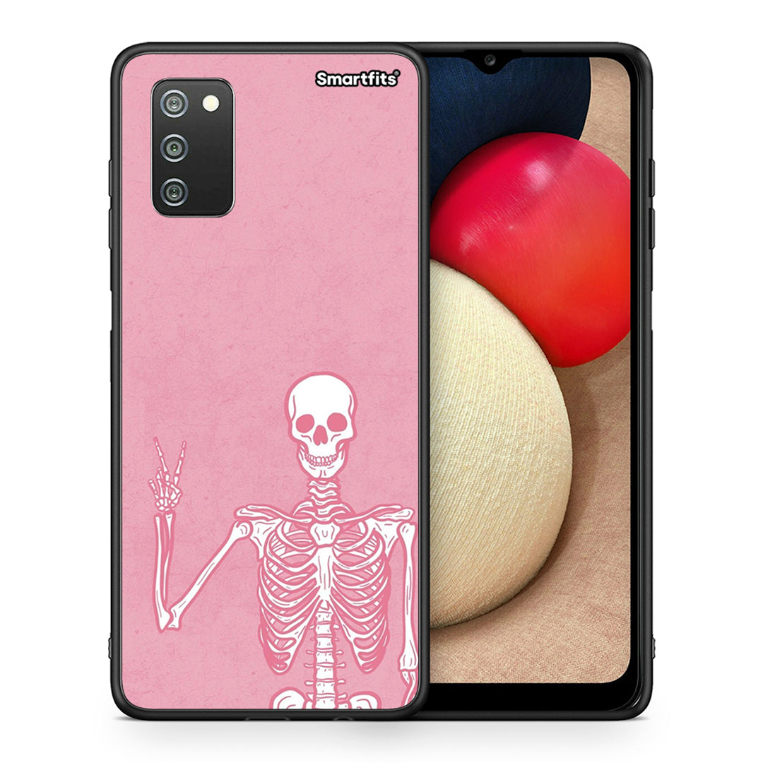 Θήκη Samsung A02s Halloween Motivation από τη Smartfits με σχέδιο στο πίσω μέρος και μαύρο περίβλημα | Samsung A02s Halloween Motivation case with colorful back and black bezels