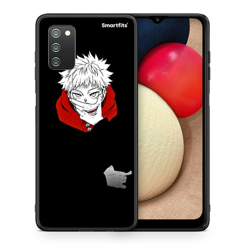 Θήκη Samsung A02s Itadori Anime από τη Smartfits με σχέδιο στο πίσω μέρος και μαύρο περίβλημα | Samsung A02s Itadori Anime case with colorful back and black bezels