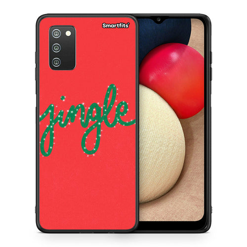 Θήκη Samsung A02s Jingle Xmas από τη Smartfits με σχέδιο στο πίσω μέρος και μαύρο περίβλημα | Samsung A02s Jingle Xmas case with colorful back and black bezels