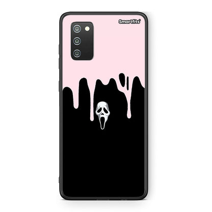 Samsung A02s Melting Halloween Mask Θήκη από τη Smartfits με σχέδιο στο πίσω μέρος και μαύρο περίβλημα | Smartphone case with colorful back and black bezels by Smartfits