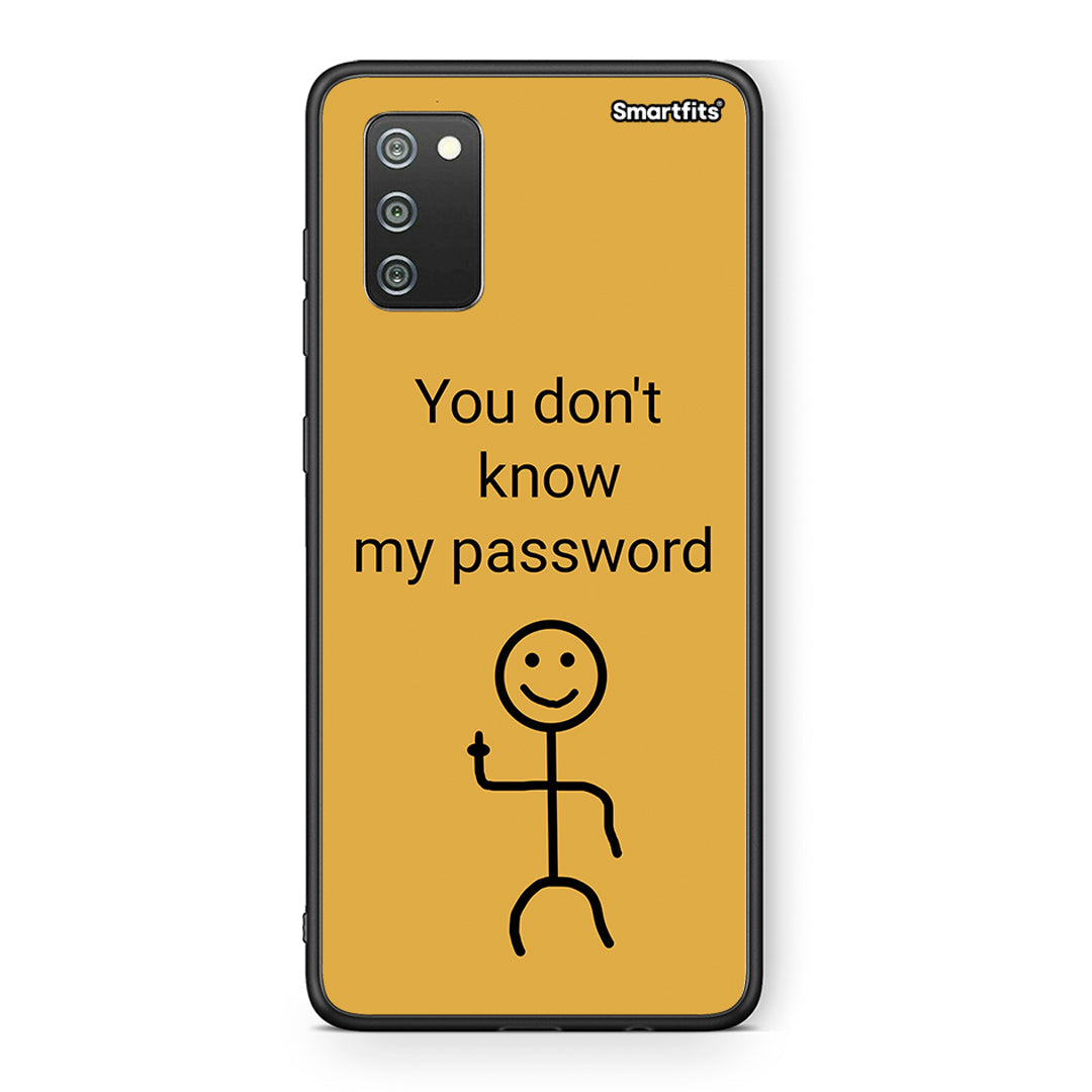 Samsung A02s My Password Θήκη από τη Smartfits με σχέδιο στο πίσω μέρος και μαύρο περίβλημα | Smartphone case with colorful back and black bezels by Smartfits