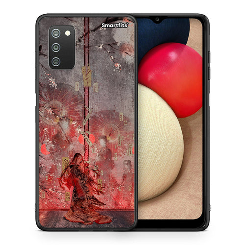 Θήκη Samsung A02s Nezuko Kamado από τη Smartfits με σχέδιο στο πίσω μέρος και μαύρο περίβλημα | Samsung A02s Nezuko Kamado case with colorful back and black bezels