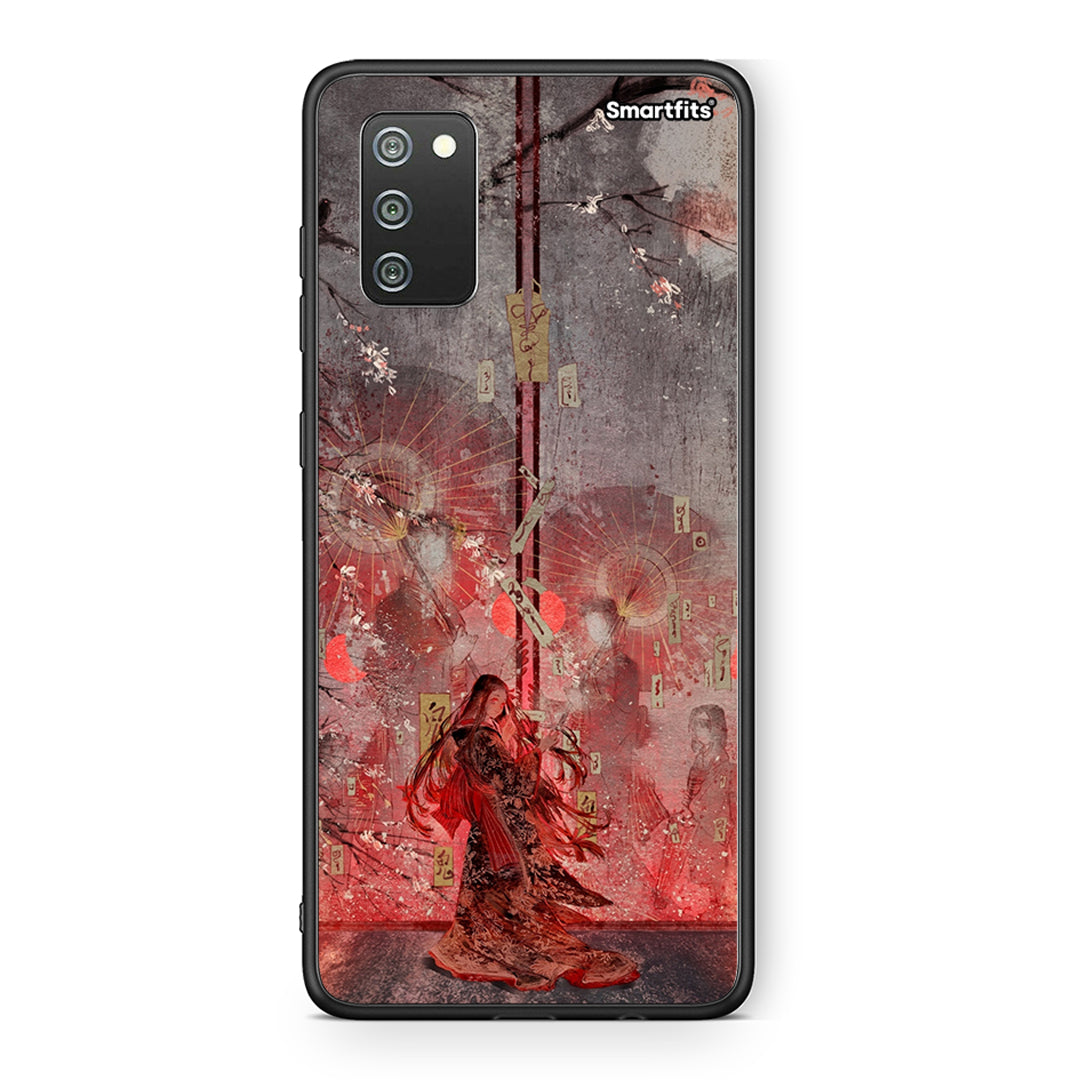 Samsung A02s Nezuko Kamado θήκη από τη Smartfits με σχέδιο στο πίσω μέρος και μαύρο περίβλημα | Smartphone case with colorful back and black bezels by Smartfits