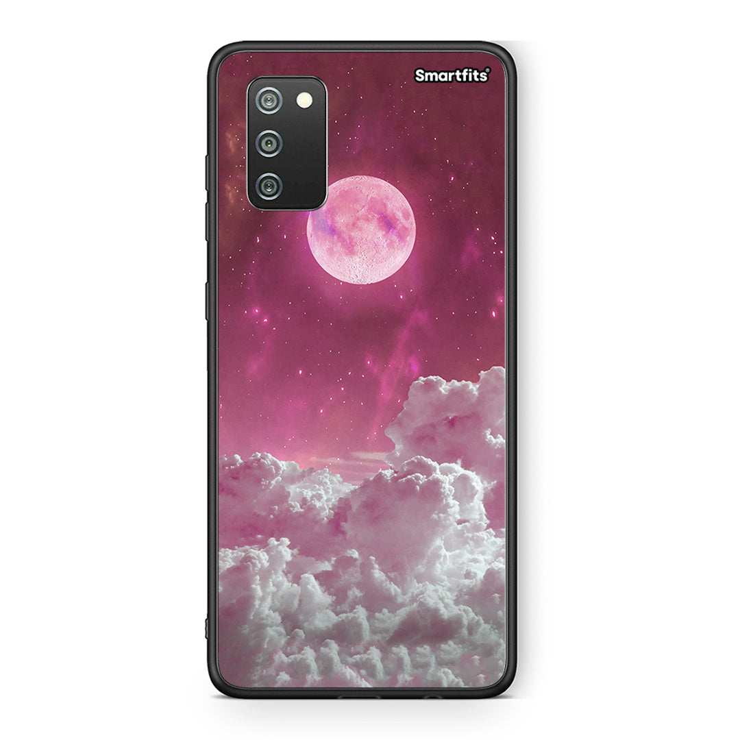 Samsung A02s Pink Moon Θήκη από τη Smartfits με σχέδιο στο πίσω μέρος και μαύρο περίβλημα | Smartphone case with colorful back and black bezels by Smartfits