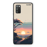 Thumbnail for Samsung A02s Pixel Sunset Θήκη από τη Smartfits με σχέδιο στο πίσω μέρος και μαύρο περίβλημα | Smartphone case with colorful back and black bezels by Smartfits