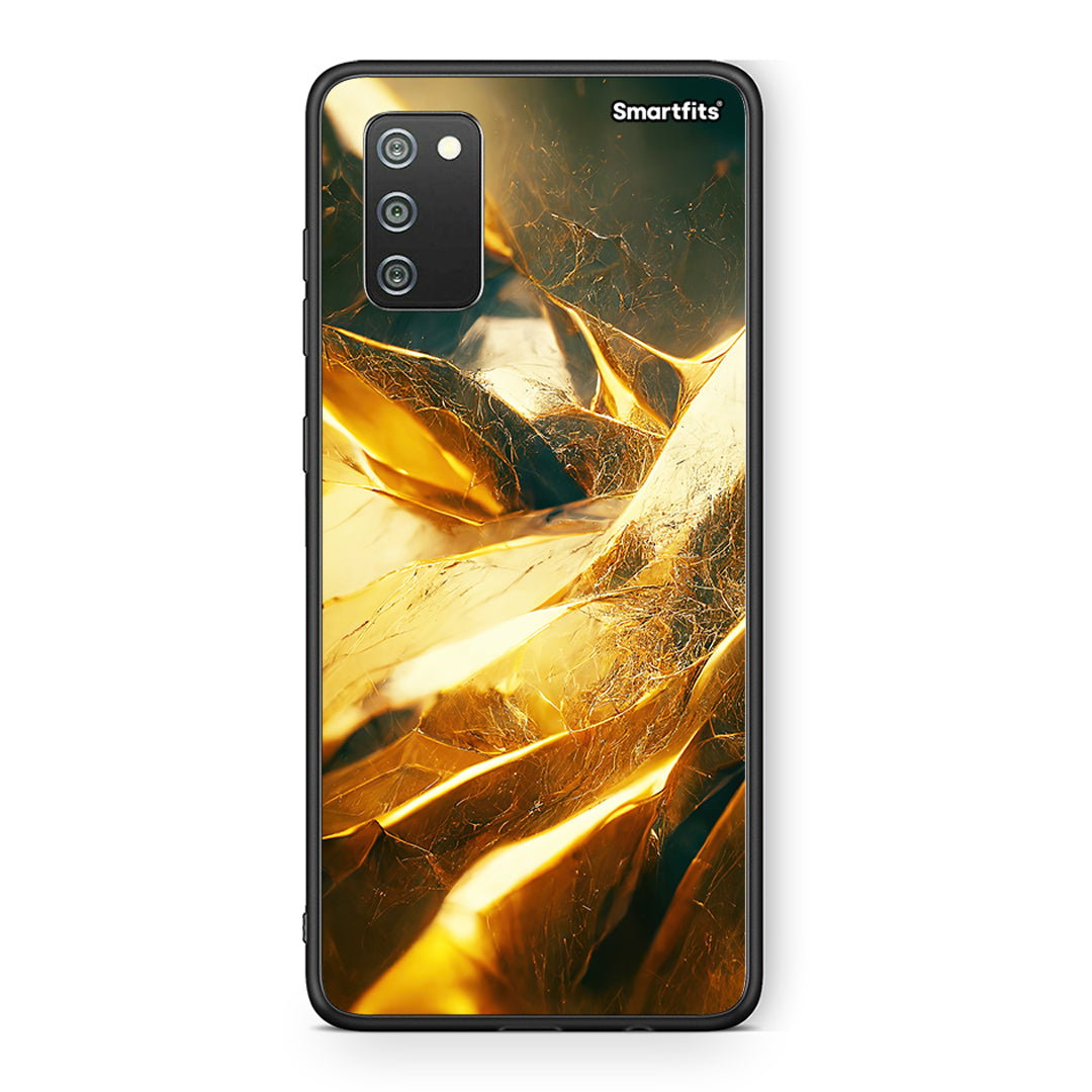 Samsung A02s Real Gold θήκη από τη Smartfits με σχέδιο στο πίσω μέρος και μαύρο περίβλημα | Smartphone case with colorful back and black bezels by Smartfits