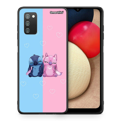 Θήκη Samsung A02s Stitch And Angel από τη Smartfits με σχέδιο στο πίσω μέρος και μαύρο περίβλημα | Samsung A02s Stitch And Angel case with colorful back and black bezels