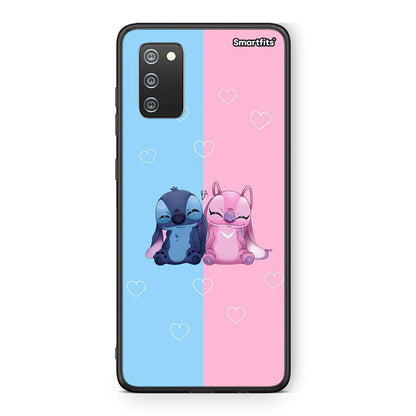 Samsung A02s Stitch And Angel θήκη από τη Smartfits με σχέδιο στο πίσω μέρος και μαύρο περίβλημα | Smartphone case with colorful back and black bezels by Smartfits