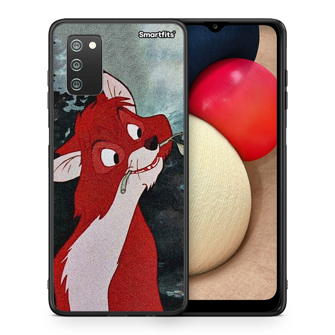 Θήκη Samsung A02s Tod And Vixey Love 1 από τη Smartfits με σχέδιο στο πίσω μέρος και μαύρο περίβλημα | Samsung A02s Tod And Vixey Love 1 case with colorful back and black bezels