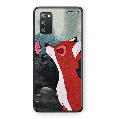 Samsung A02s Tod And Vixey Love 2 θήκη από τη Smartfits με σχέδιο στο πίσω μέρος και μαύρο περίβλημα | Smartphone case with colorful back and black bezels by Smartfits