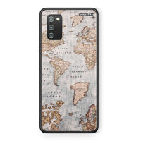 Thumbnail for Samsung A02s World Map Θήκη από τη Smartfits με σχέδιο στο πίσω μέρος και μαύρο περίβλημα | Smartphone case with colorful back and black bezels by Smartfits