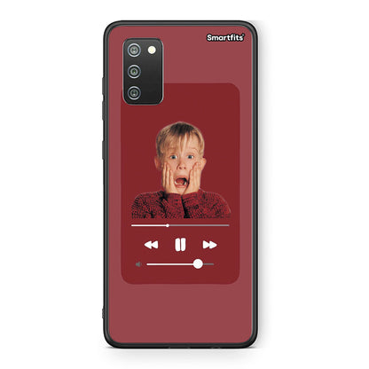Samsung A02s Xmas Alone Music θήκη από τη Smartfits με σχέδιο στο πίσω μέρος και μαύρο περίβλημα | Smartphone case with colorful back and black bezels by Smartfits