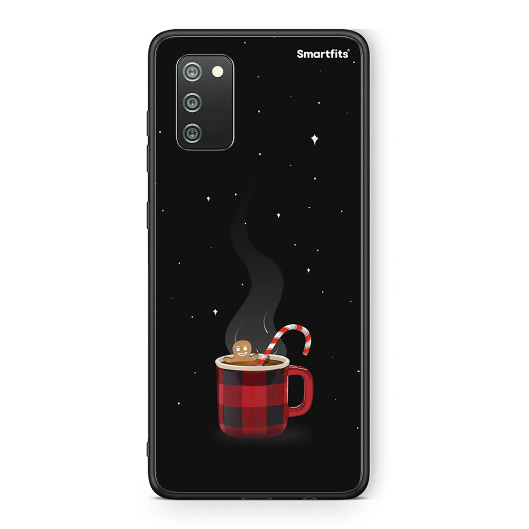 Samsung A02s Xmas Bathing θήκη από τη Smartfits με σχέδιο στο πίσω μέρος και μαύρο περίβλημα | Smartphone case with colorful back and black bezels by Smartfits