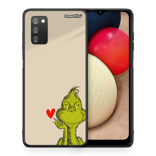Θήκη Samsung A02s Xmas Grinch από τη Smartfits με σχέδιο στο πίσω μέρος και μαύρο περίβλημα | Samsung A02s Xmas Grinch case with colorful back and black bezels