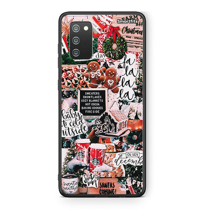 Samsung A02s Xmas Habbits θήκη από τη Smartfits με σχέδιο στο πίσω μέρος και μαύρο περίβλημα | Smartphone case with colorful back and black bezels by Smartfits