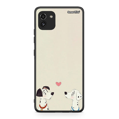 Samsung A03 Dalmatians Love θήκη από τη Smartfits με σχέδιο στο πίσω μέρος και μαύρο περίβλημα | Smartphone case with colorful back and black bezels by Smartfits