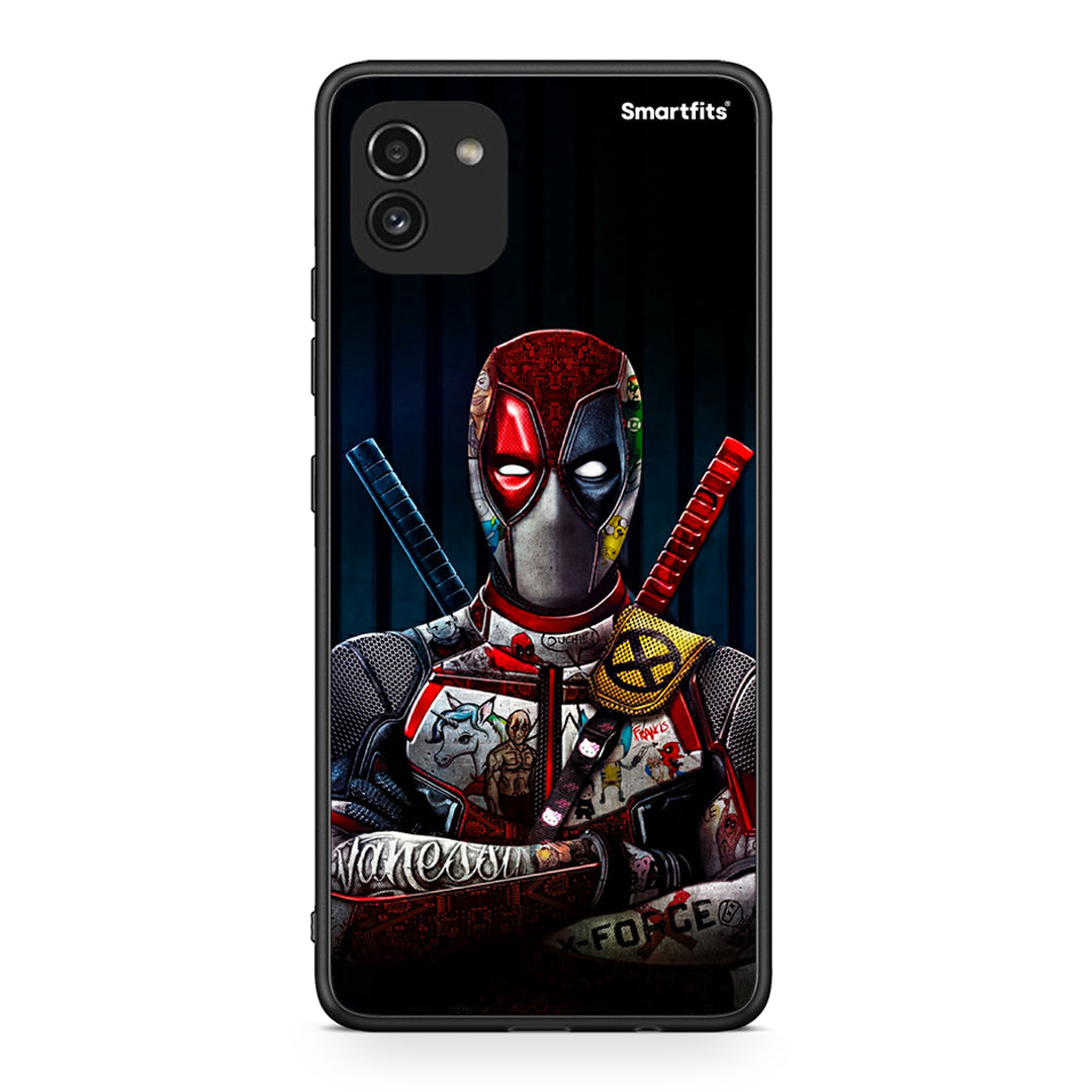 Samsung A03 Funny Guy θήκη από τη Smartfits με σχέδιο στο πίσω μέρος και μαύρο περίβλημα | Smartphone case with colorful back and black bezels by Smartfits