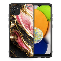 Thumbnail for Θήκη Samsung A03 Glamorous Pink Marble από τη Smartfits με σχέδιο στο πίσω μέρος και μαύρο περίβλημα | Samsung A03 Glamorous Pink Marble case with colorful back and black bezels